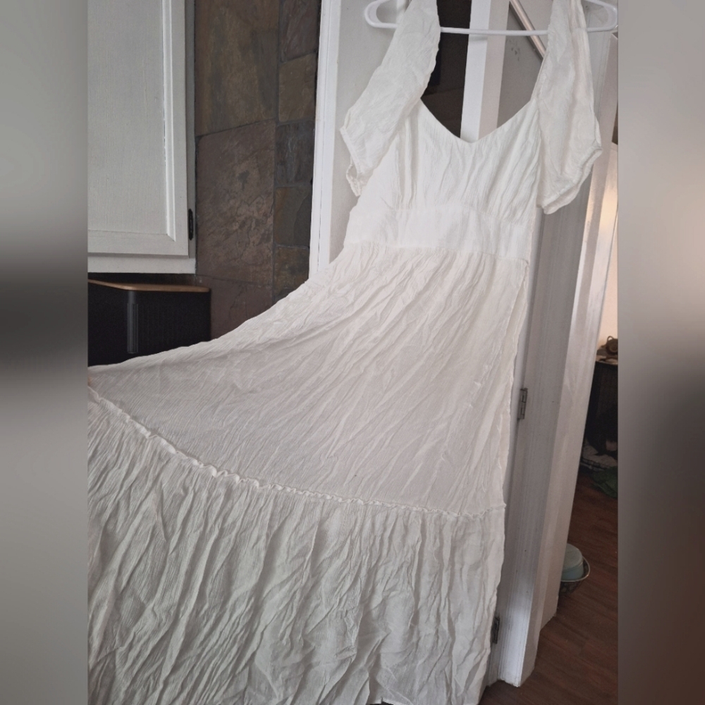 Shimmery white Altar'd State midi dress